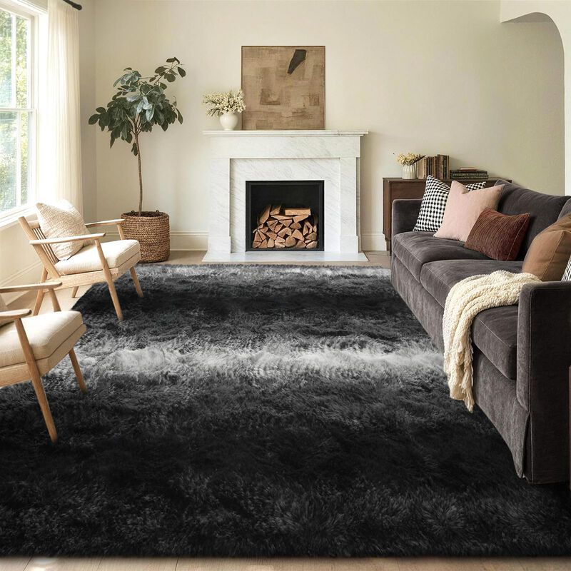 Alfombra Finrèc Home 140x180 cm Rayada Negra A... image number null
