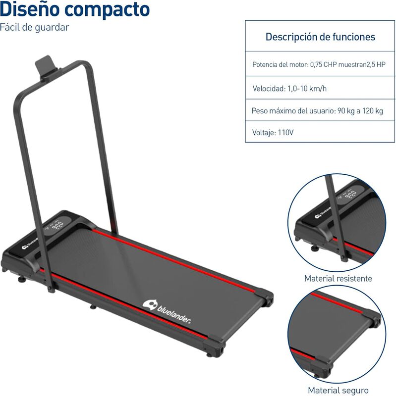 Caminadora Electrica Walking Pad Con Asa Bluela... image number null