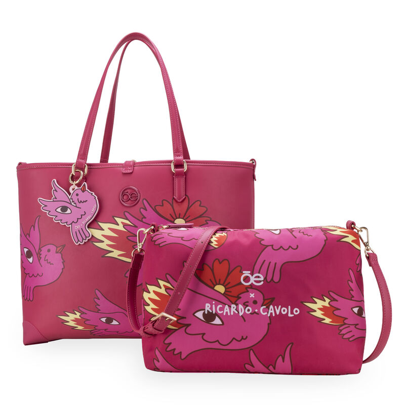 Bolsa Por Ricardo Cavolo Tote Maxi Color Rosa image number null