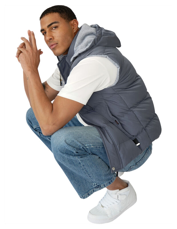 Chaleco Caballero Casual Reversible Con Capucha... image number null