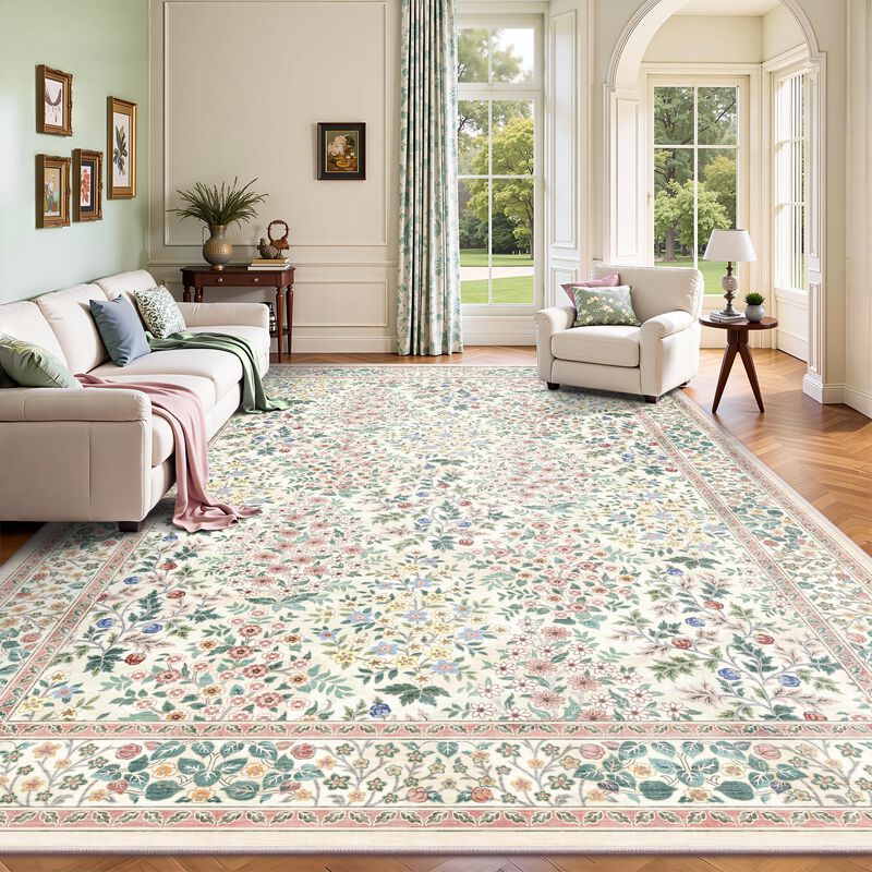 Alfombra De &Aacute;rea Yarooge 244x152 Cm Floral Lava... image number null