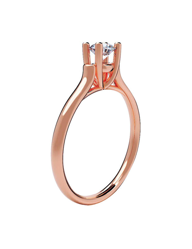 Anillo de Compromiso en Oro Rosa 14K con Circon... image number null