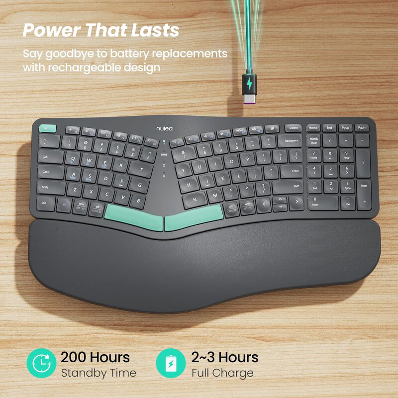 Teclado Nulea Ergon&oacute;mico Dividido Inal&aacute;mbrico R... image number null