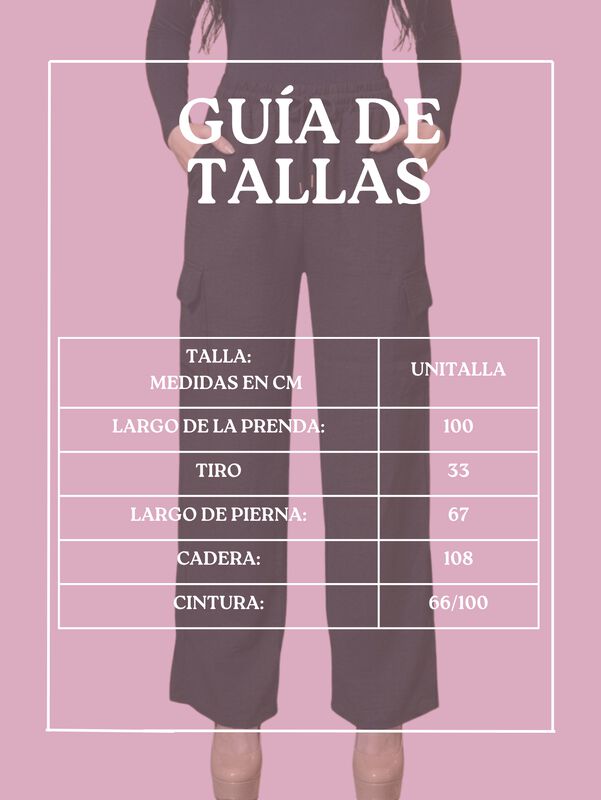 Pantal&oacute;n Cargo De Tiro Alto Corte Recto Y Ajust... image number null