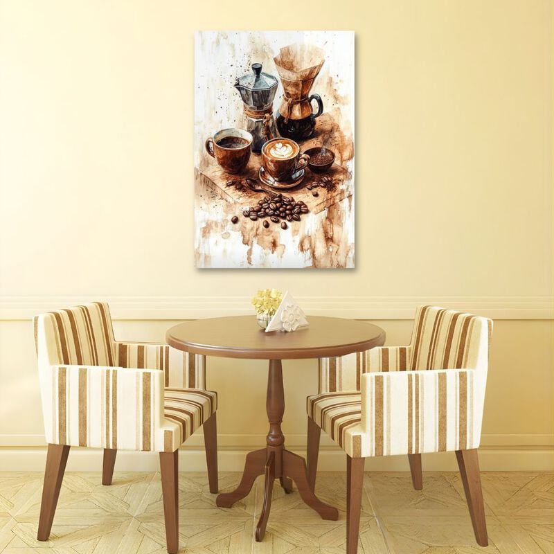 Cuadro Decorativo &Oacute;leo 70x100cm Cafe image number null