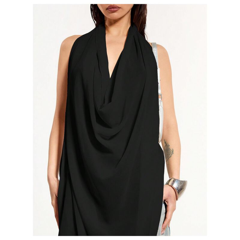 Top sin Mangas Oyoangle Cuello Drapeado Transpa... image number null