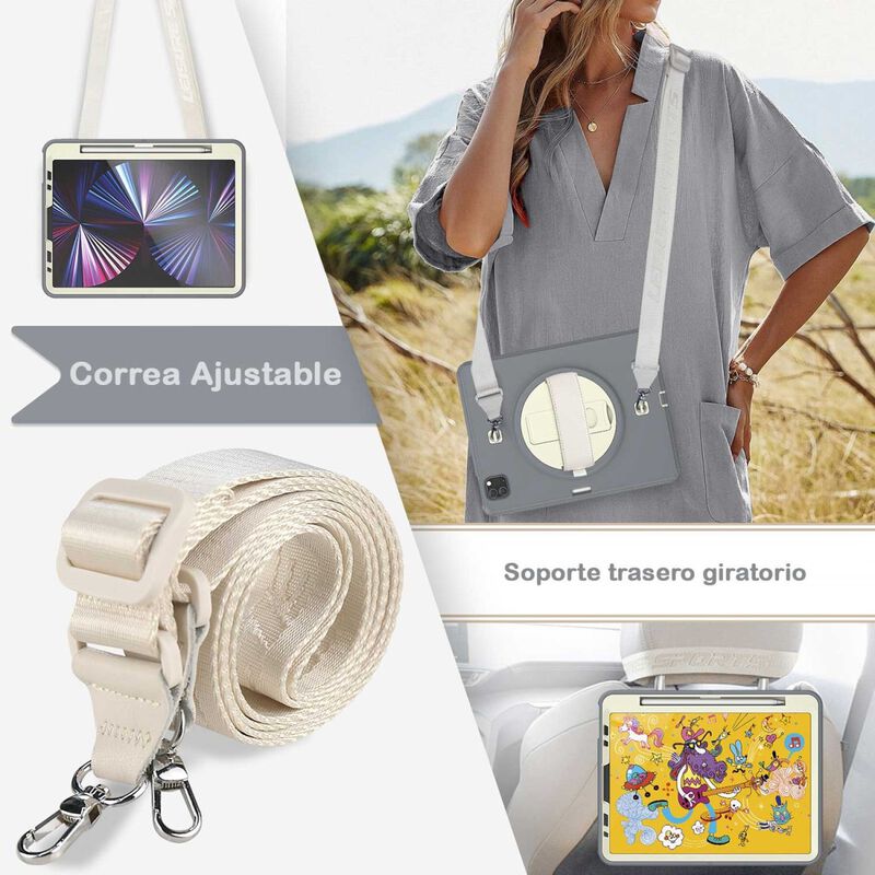 Funda Tekku Handstrap Para Ipad Air 5 Air 4 Pro... image number null