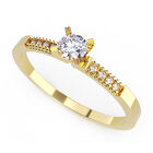 Anillo de Compromiso de 14K con Diamante de Laboratorio 0.20 CT F VS1 Talla 4.5 ORO AMARILLO 14K - / M398-20-14Y-LG-45