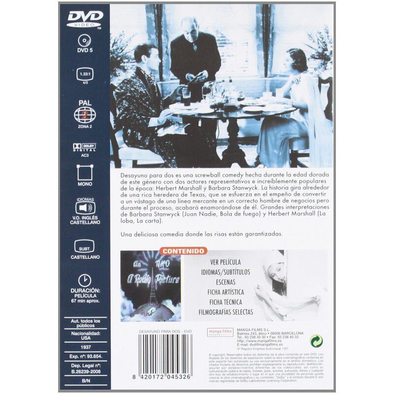 Desayuno Para Dos (rko)(dvd) image number null