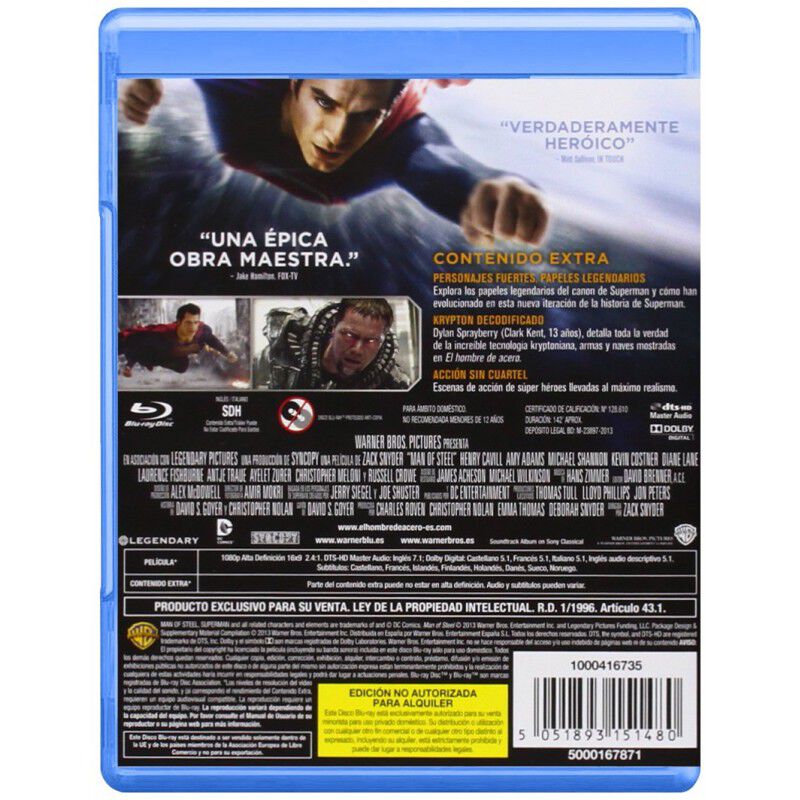 El Hombre De Acero [blu-ray] image number null