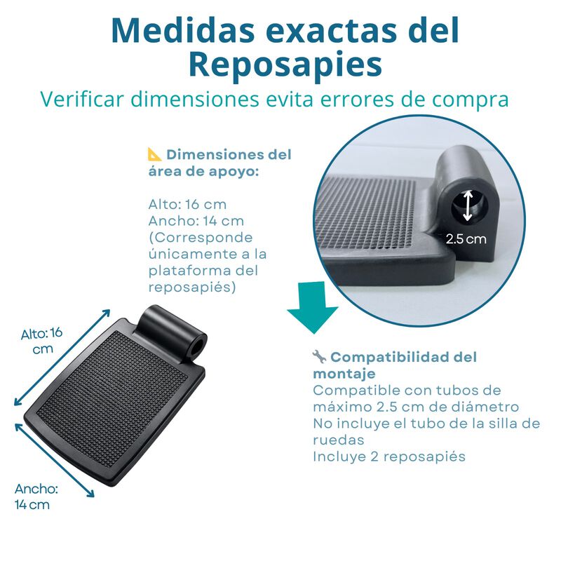 Repuesto Reposapi&eacute;s Silla de Ruedas Universal P... image number null