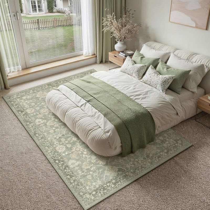 Alfombra De &Aacute;rea Hugear 183 cm &times; 244 cm Verde L... image number null