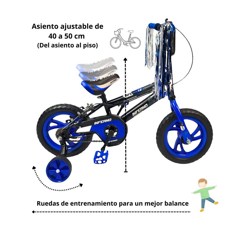 Bicicleta Infantil Rodada 12 Con Ruedas De Apoy... image number null
