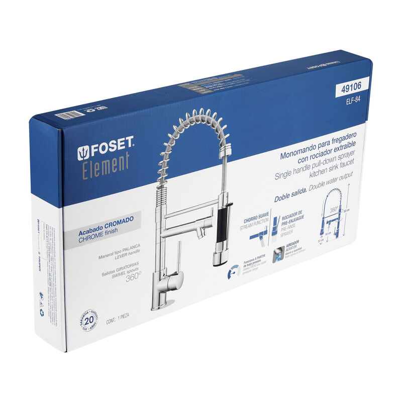 Monomando con Doble Salida para Fregadero Cromo... image number null