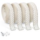 Cinta Decorativa Geehua 4 Rollos 1,5 cm Perlas Y Strass