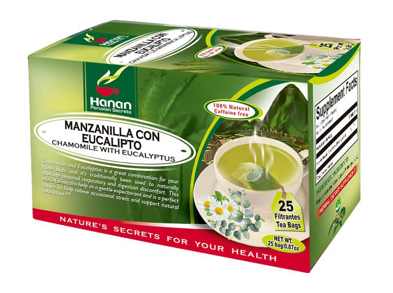 T&eacute; Hanan Manzanilla Y Eucalipto 25 Bolsas 100% ... image number null