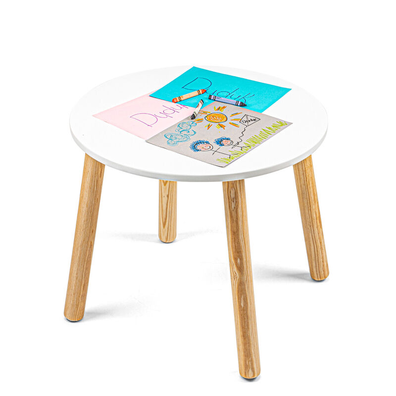 Mesa Infantil de Madera Circular para Ni&ntilde;os-Bla... image number null