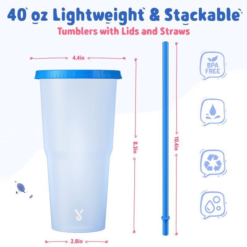 Juego De 6 Vasos De Pl&aacute;stico Meoky De 1200 ml C... image number null