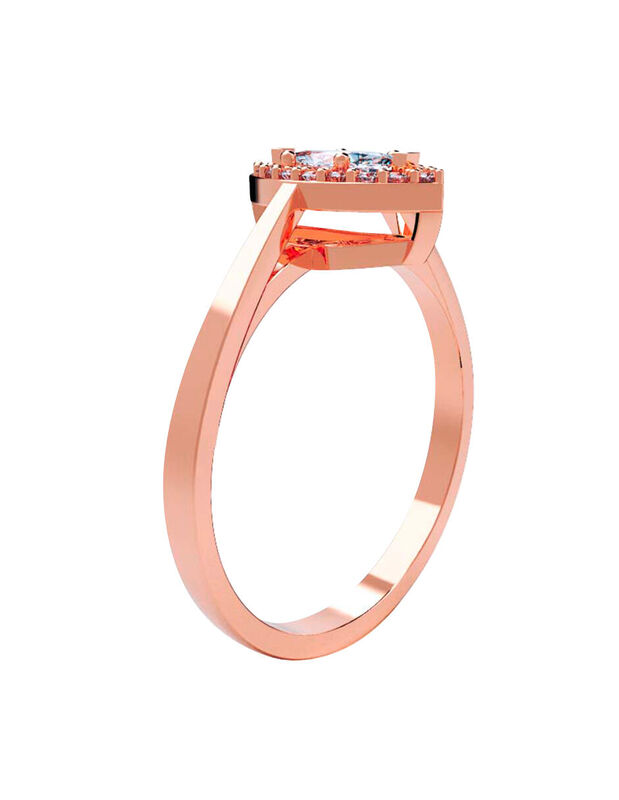 Anillo de Compromiso en Oro Rosa 10K con Circon... image number null