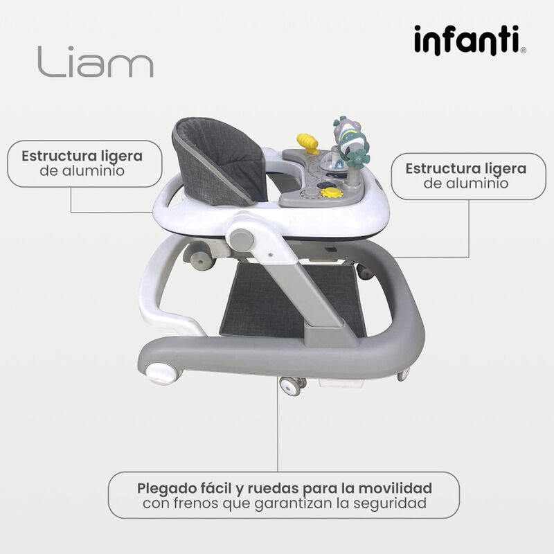 Andadera Para Bebé 3 En 1 Liam Charola electrón... image number null