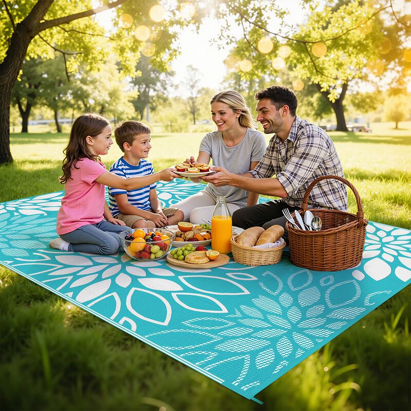 Alfombra Hebe Impermeable 150 cm Floral Reversi... image number null