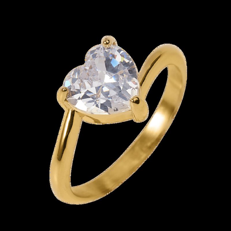 Anillo De Compromiso Luckyly Aida Ba&ntilde;o De Oro R... image number null
