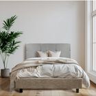 Cabecera Matrimonial Harmony Cuadros y  3 Ajustes De Altura Gris Claro