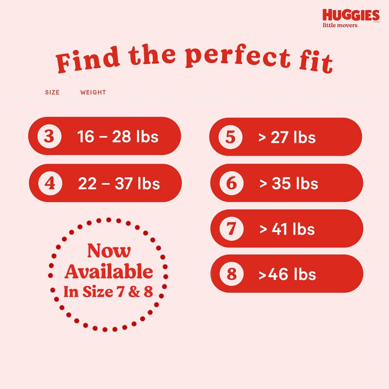 Pa&ntilde;ales Huggies Little Movers, Talla 8 (m&aacute;s De ... image number null