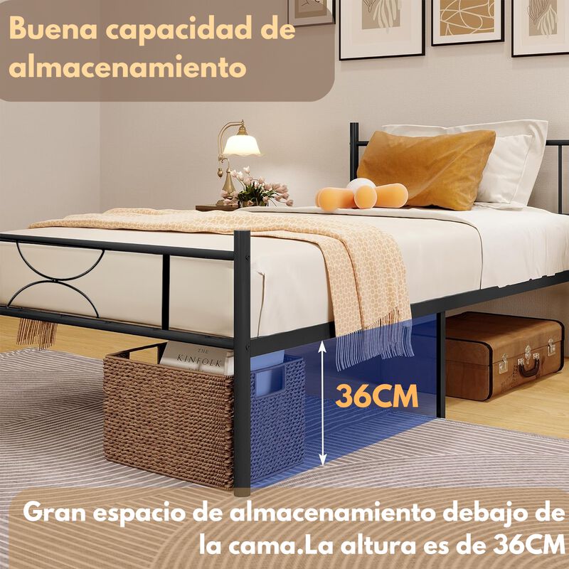 Cama Individual Metal Sane Color Negro image number null