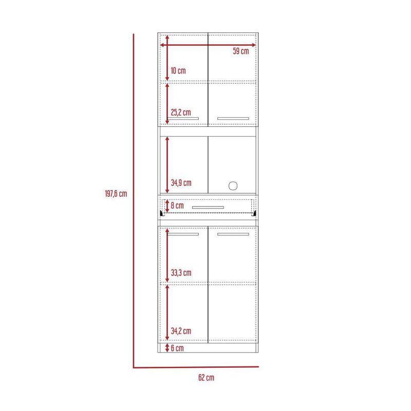 M&oacute;dulo Microondas Delfi  Blanco Virtual Muebles image number null