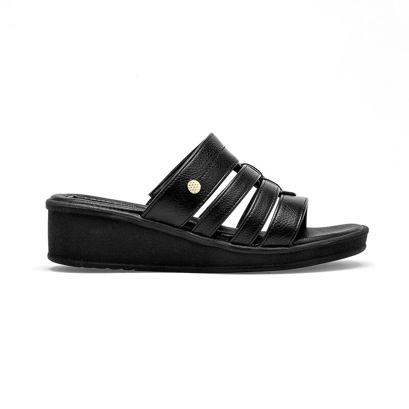 Lady One sandalia cu&ntilde;a para mujer negro cod 140... image number null