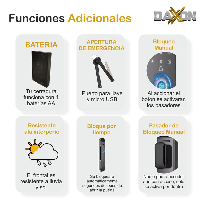 Cerradura con Reconocimiento Facial Z3000 Daxxo... image number null