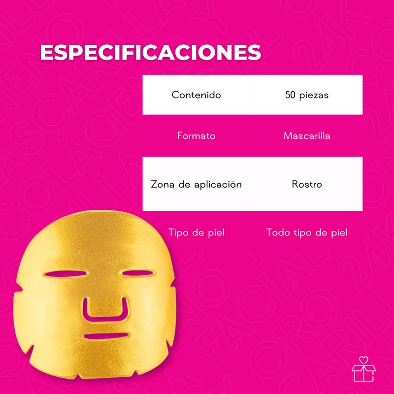 Set de 50 Mascarillas Faciales Col&aacute;geno e Hidra... image number null