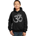 Sudadera Con Capucha Word Art Para Ni&ntilde;o - Posturas Om - Negro