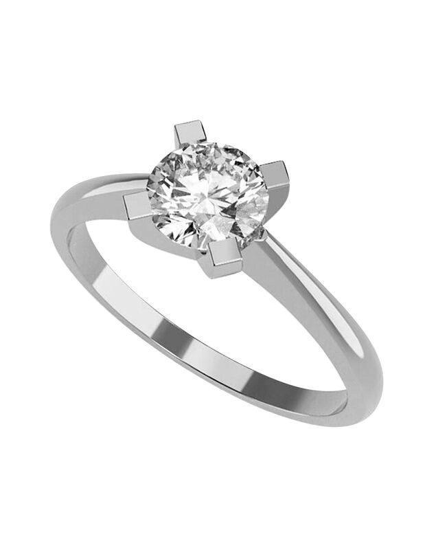 Anillo de Compromiso en Oro Blanco 10K con Circ... image number null