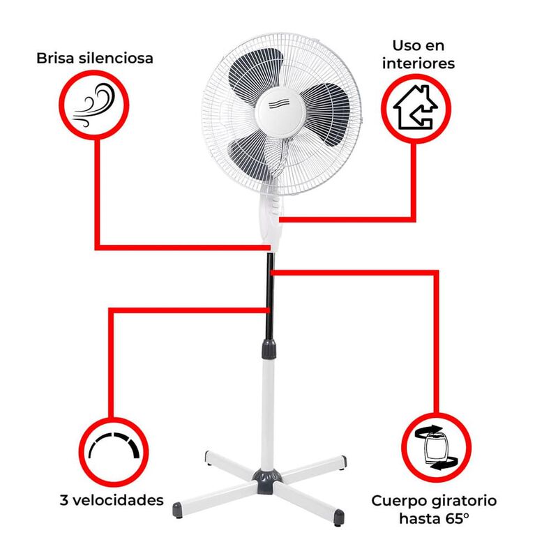 Ventilador Pedestal Iusa 16" Bx 38w image number null