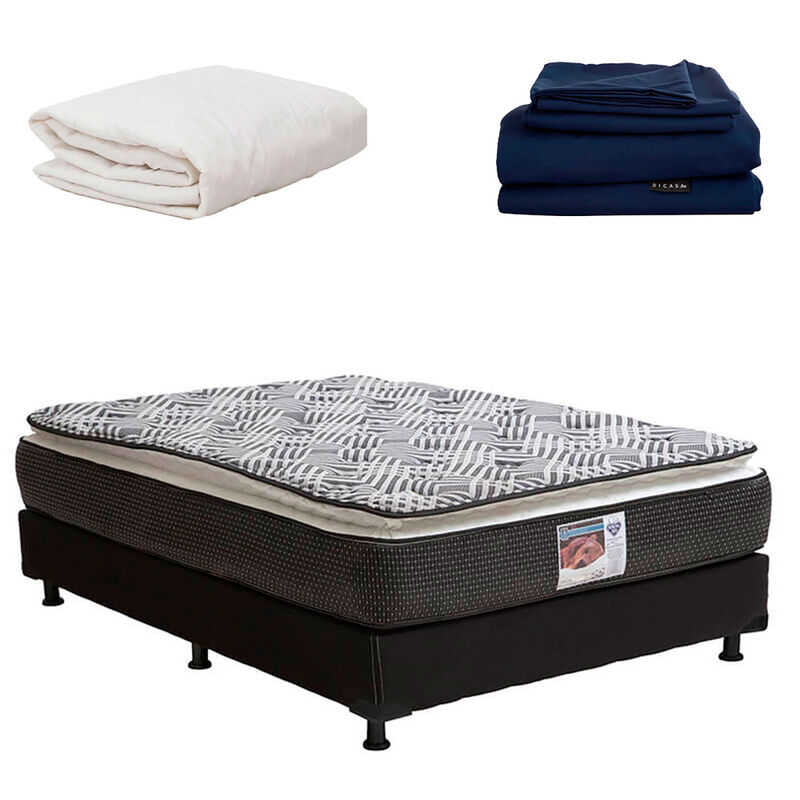 Colch&oacute;n Queen Size Spring Air Omega+S&aacute;banas Dic... image number null