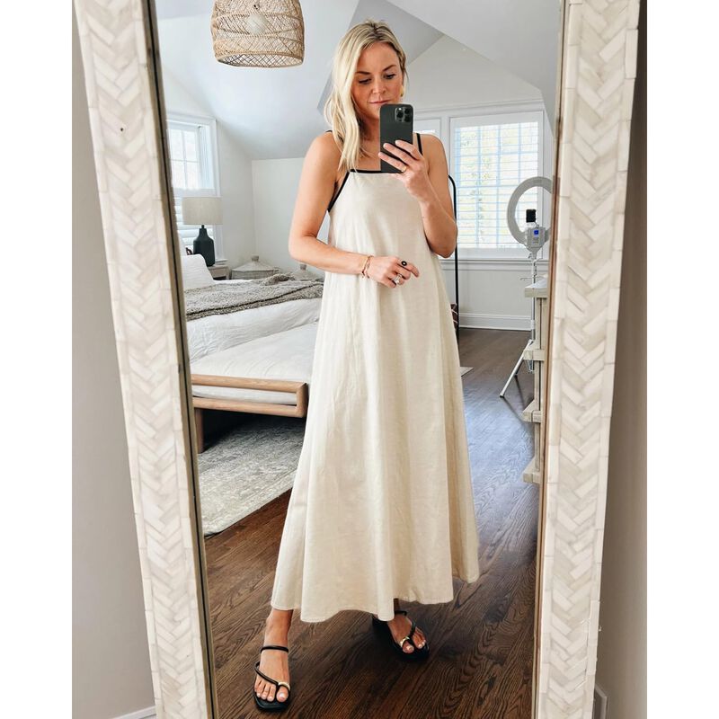 Vestido Maxi Boho de Lino Shy Velvet con Tirant... image number null