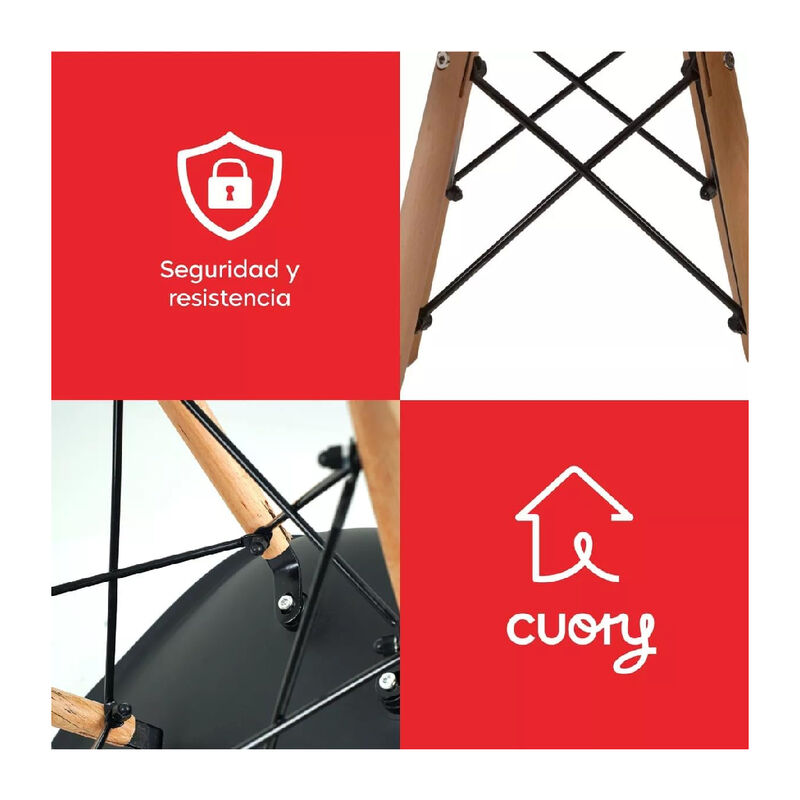 Silla De Comedor Eames Negro Cuory image number null