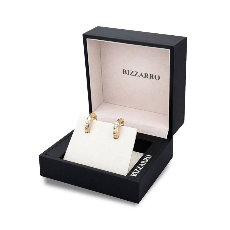 Arracadas Oro 10k Con Platinado 10 mm | Bizzarr... image number null