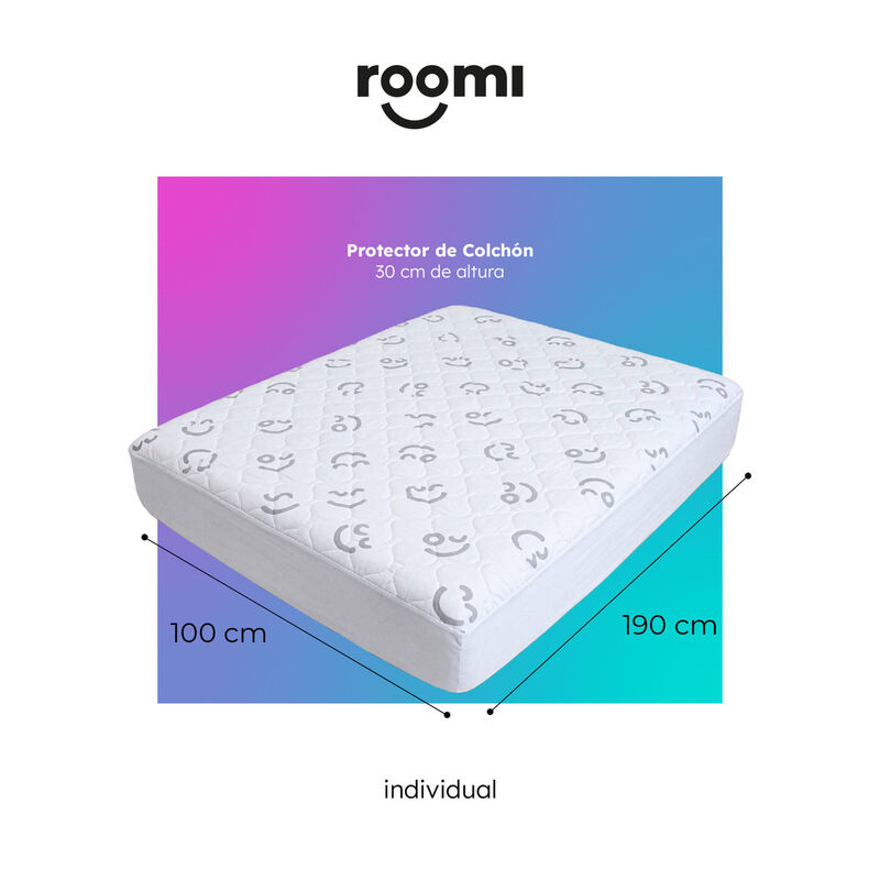 Cubre Colch&oacute;n Roomi Individual Impermeable 100%... image number null