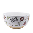 Ensaladera De Cer&aacute;mica Navide&ntilde;a "merry Christmas" 4.5l (26x13.5 Cm) - Bowl Para Mesa Festiva