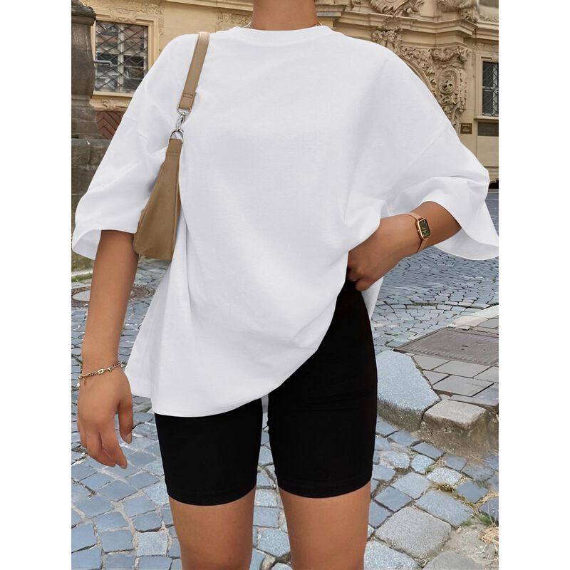 Camiseta Trendy Queen Blanca S Oversize Manga C... image number null