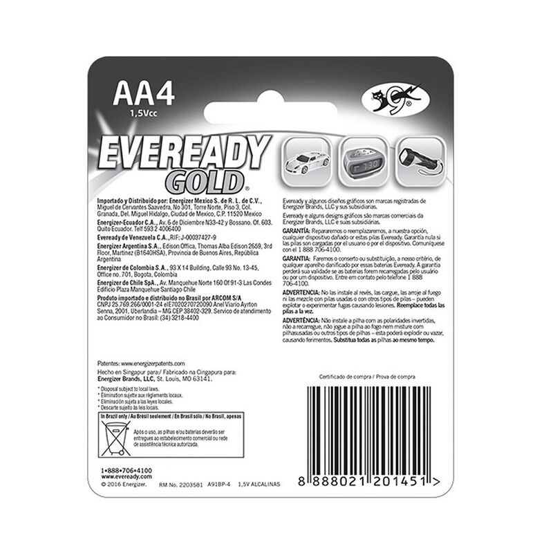Pila Eveready Gold Aaa Alcalina Blister 48 Unid... image number null