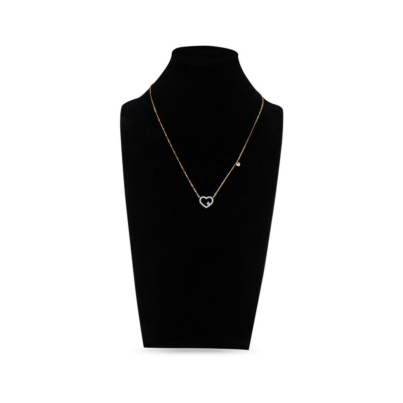 Gargantilla Coraz&oacute;n Bicolor 10k Con Zirconias (... image number null