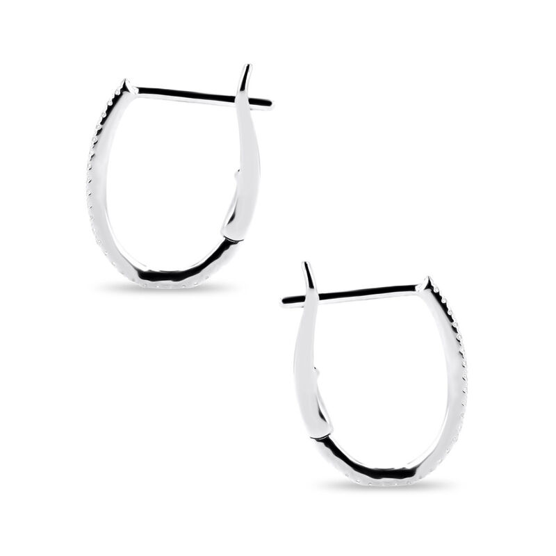 Arracadas Ovaladas De Oro Blanco 14K Con 12Pts ... image number null