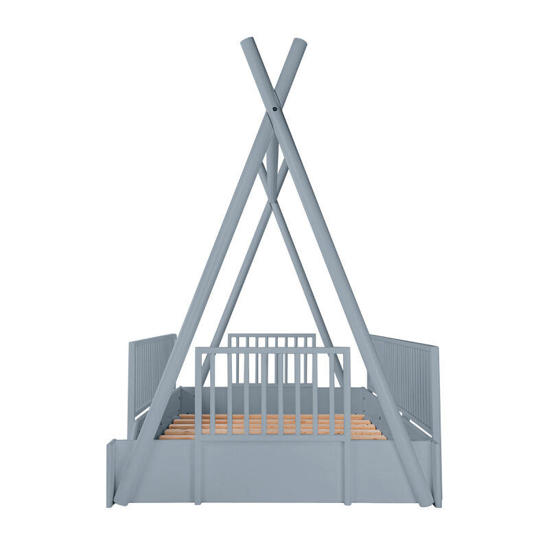 Cama Infantil Tipi Estilo Montessori Duduk - Az... image number null