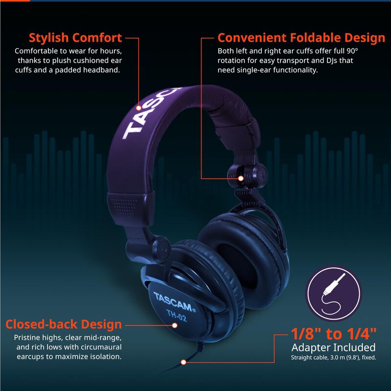 Auriculares Tascam Th-02 Professional Studio Mo... image number null