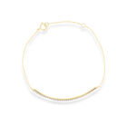 Pulsera De Oro Amarillo 14k Con 26pts Diamante (14 + 2.5cm Aprox)