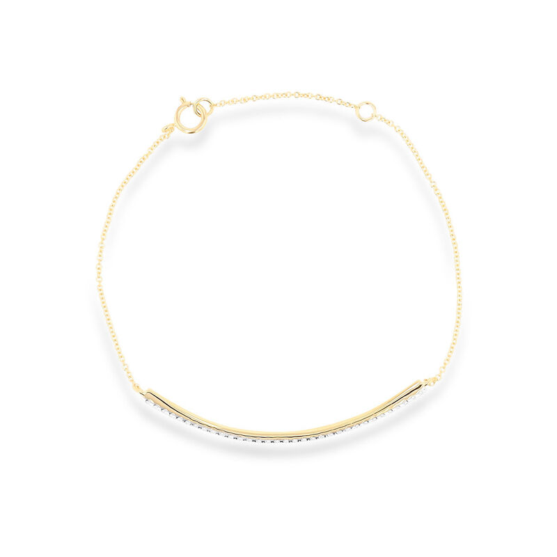 Pulsera De Oro Amarillo 14k Con 26pts Diamante ... image number null